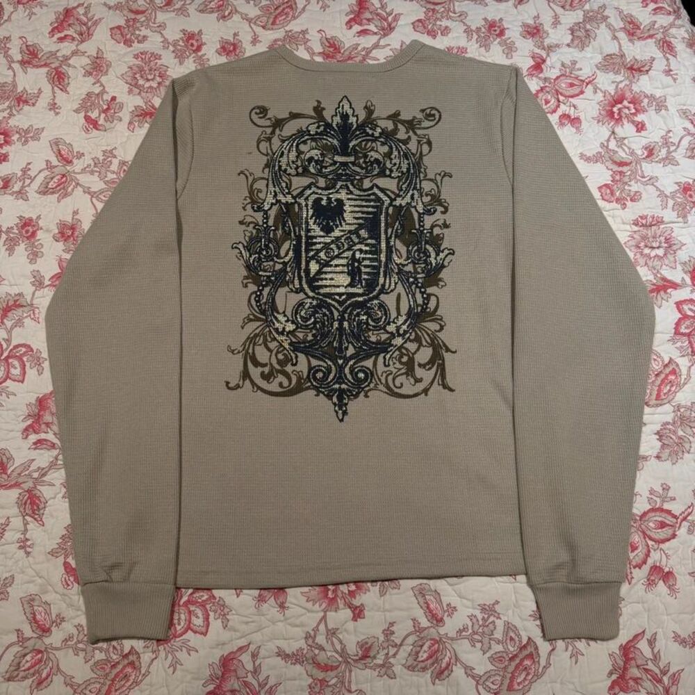 Y2K 2000s Jesse Pinkman Vigo Affliction Cream Grunge Thermal Longsleeve!